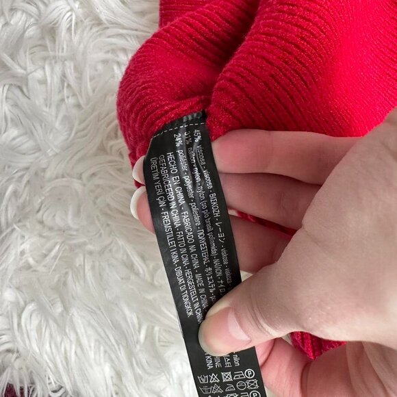 Zara Red Knit Pullover Sweater with Tie Back - Picture 6 of 6